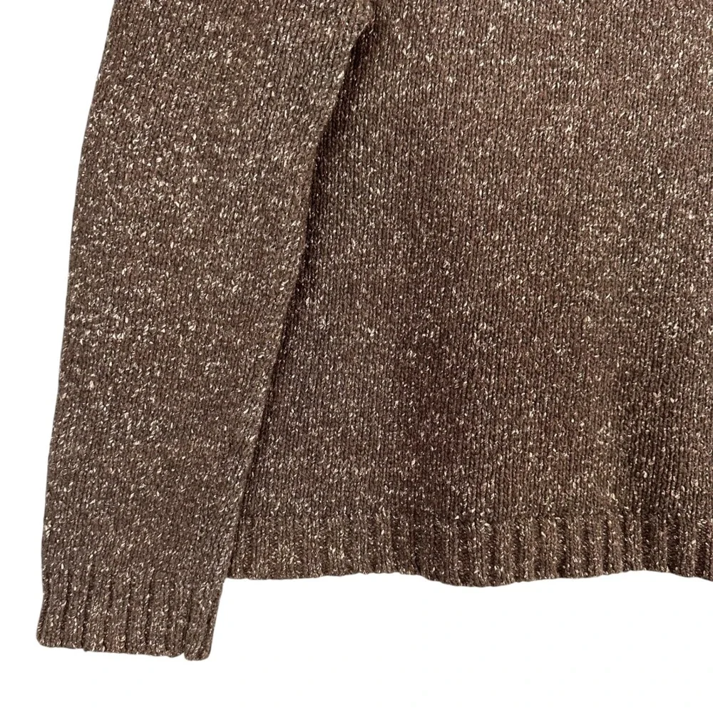J.Crew Vintage 90s Wool Marled Speck‎ Donegal Sweater XL Brown 3D Chunky Dadcore